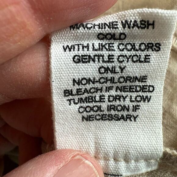 Adyson Parker Linen Blend Tiered Ruffle Sleeve Shift Babydoll Dress XL Boho Tan - Picture 7 of 10